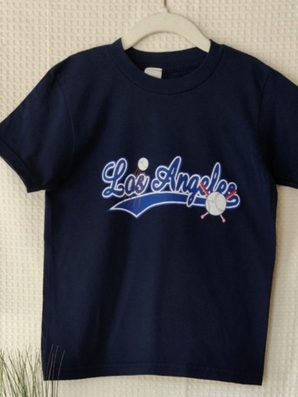 Los Angeles Baseball Navy Blue Boys T-shirt Size M(5/6)💰